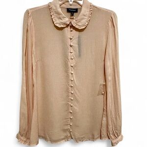 New ModCloth Throughly ladylike button down blouse top womens size medium